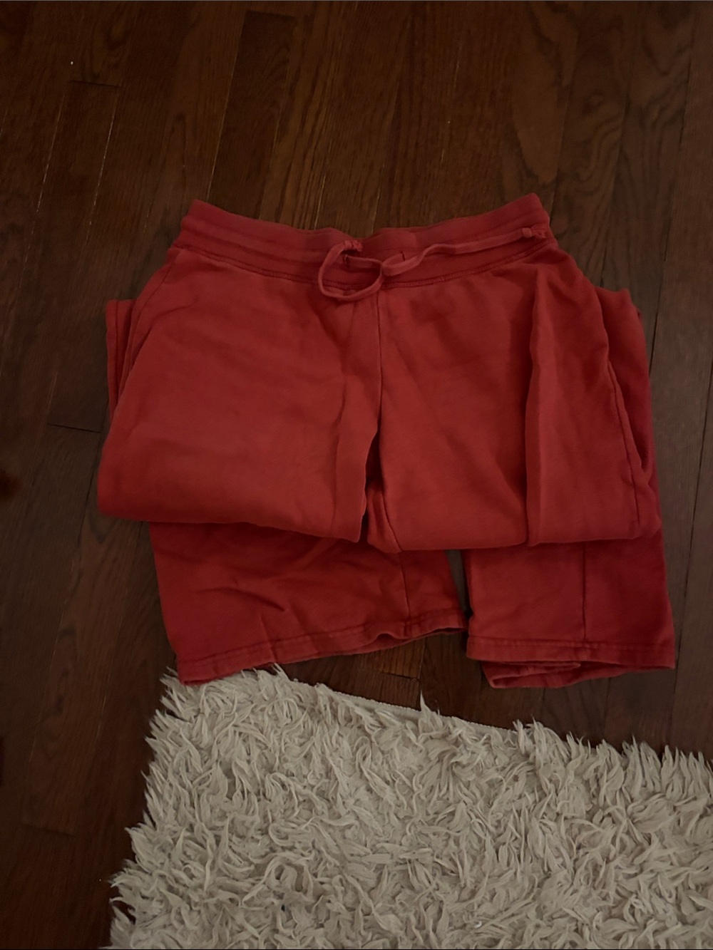 Women's Wide Leg Drawstring Pants in Rust Red